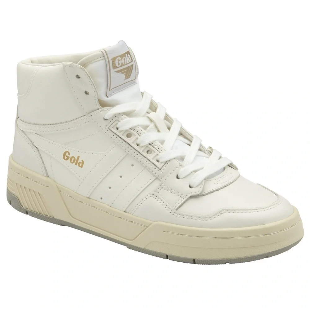 NIB Gola Challenge High Sneakers White Leather Hi Top Retro 80s Style Sz 6.5